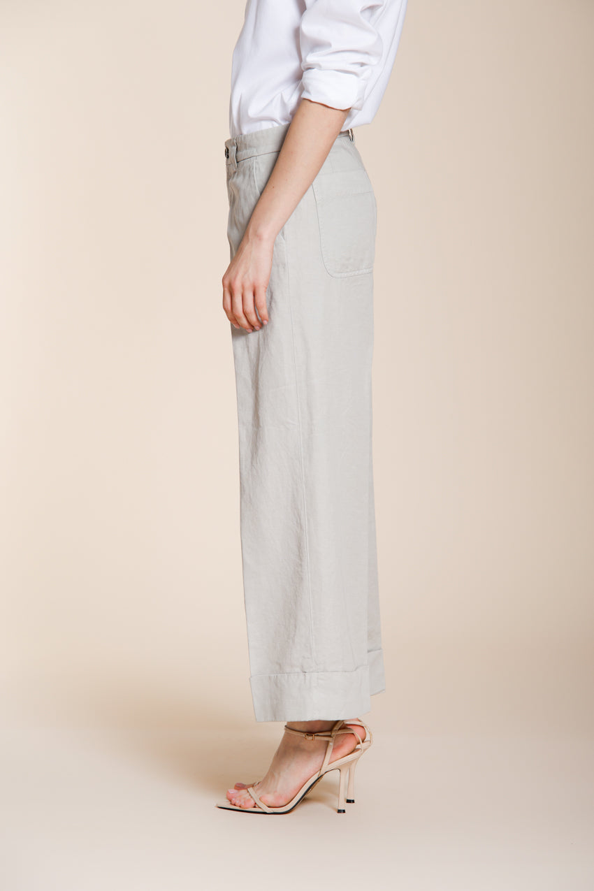 New York Studio Cropped pantalón chino mujer en lino y algodón straight fit