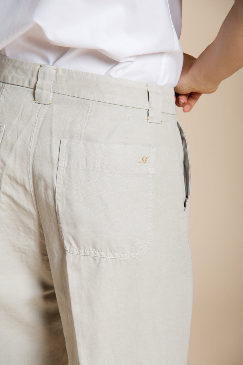 New York Studio Cropped pantalon chino femme en lin et coton straight fit