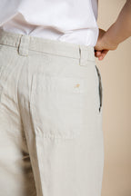 New York Studio Cropped women's chino pants in linen and cotton straight fit