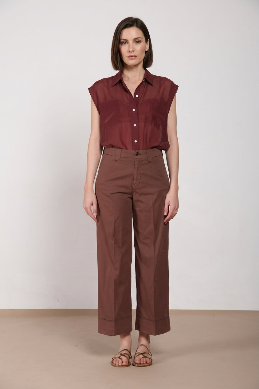 New York Studio Cropped women's chino pants in gabardine straight fit