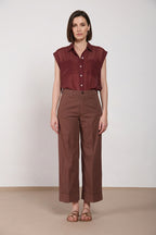 New York Studio Cropped women's chino pants in gabardine straight fit