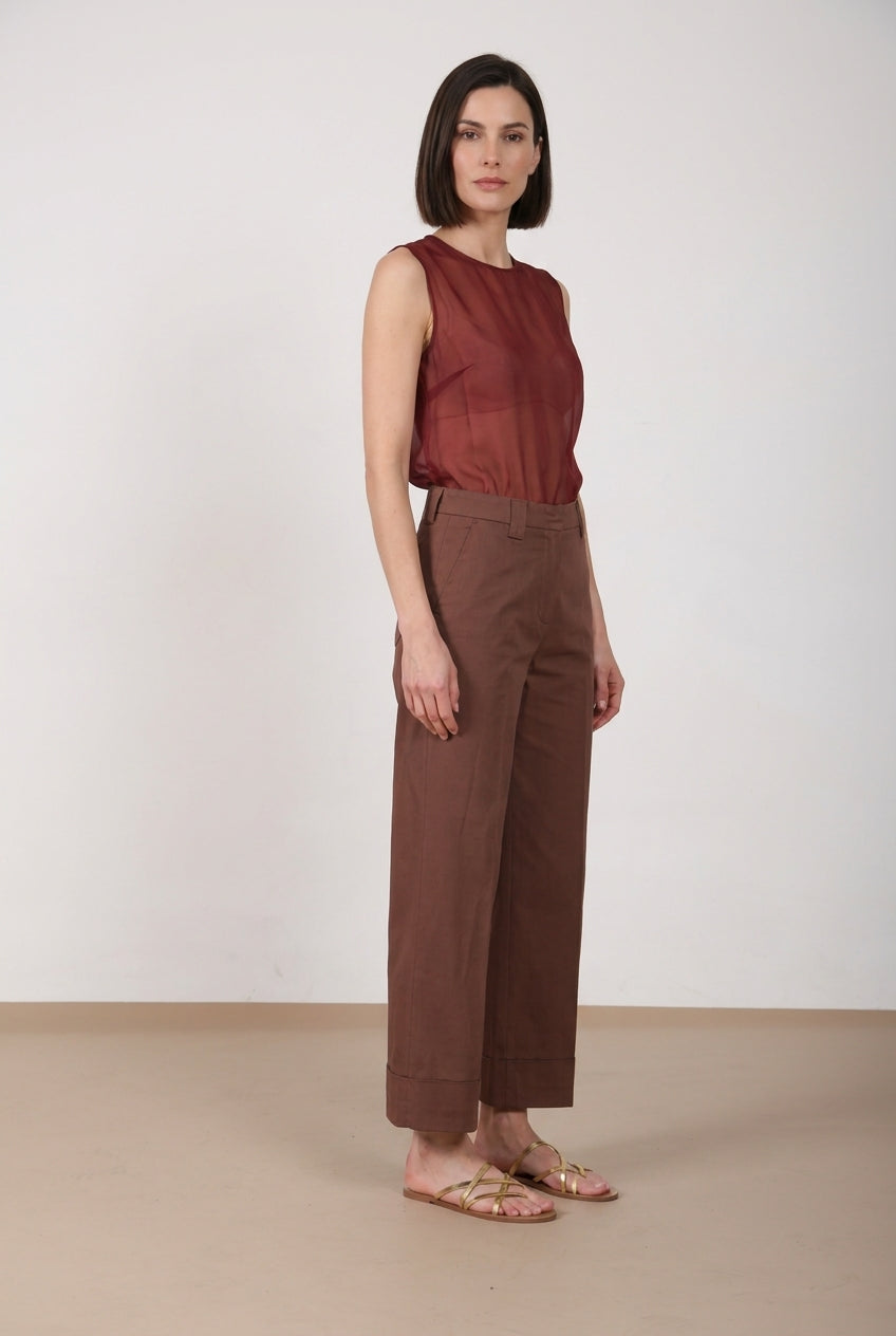 New York Studio Cropped women's chino pants in gabardine straight fit