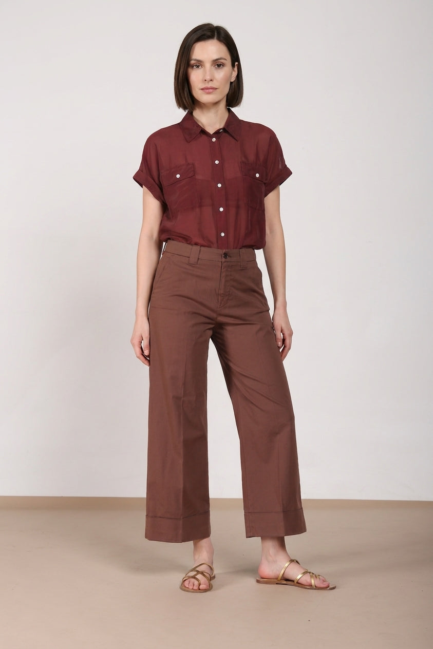 New York Studio Cropped women's chino pants in gabardine straight fit