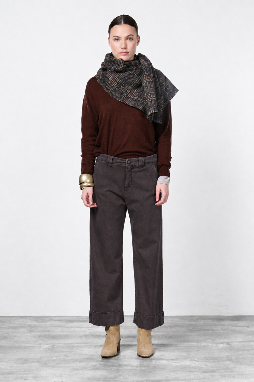 New York Studio Crop pantalon chino femme en twill stretch straight fit