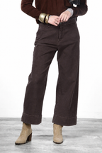 New York Studio Crop pantalon chino femme en twill stretch straight fit