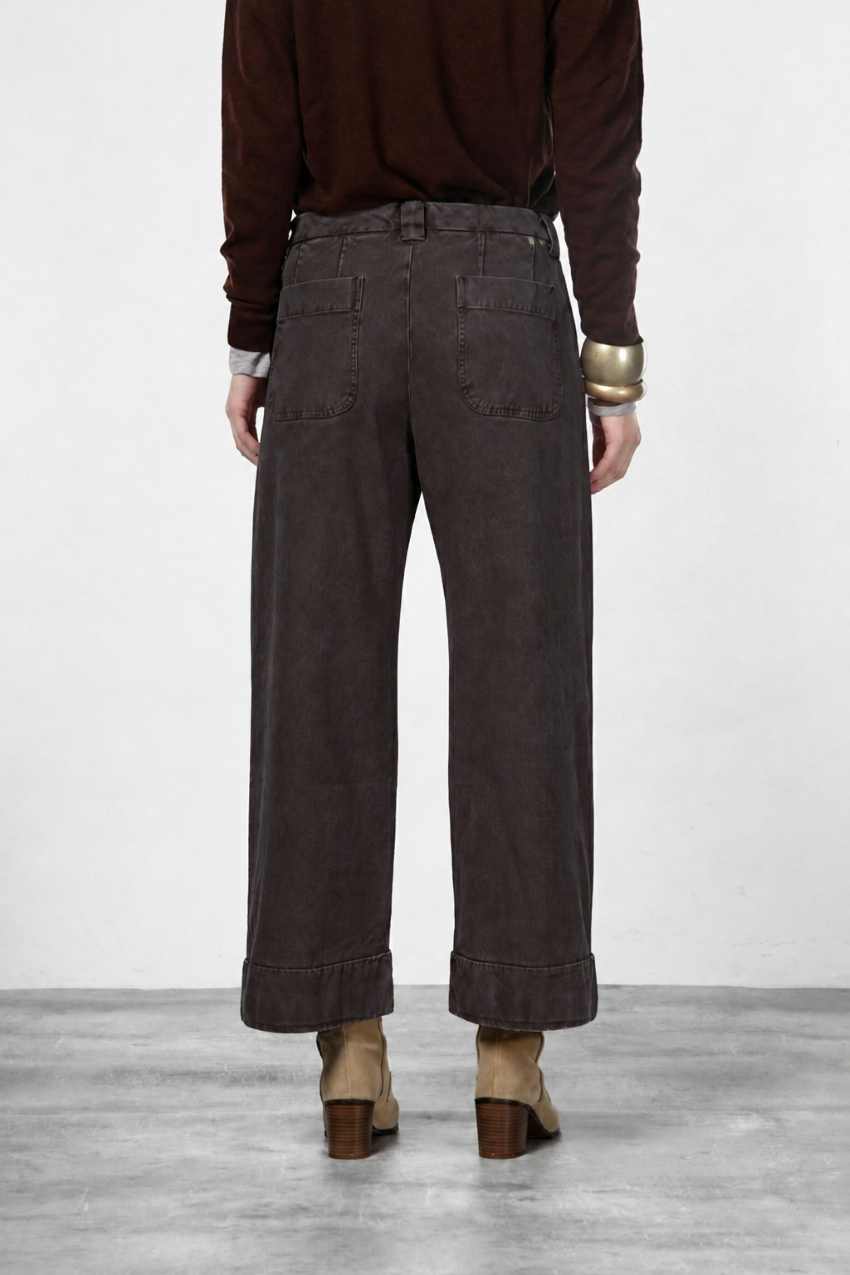 New York Studio Crop pantalon chino femme en twill stretch straight fit