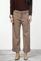 New York Studio Crop pantalon chino femme en twill stretch straight fit