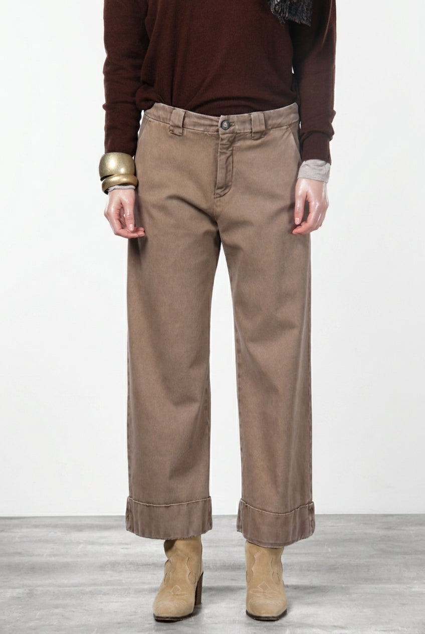 New York Studio Crop pantalon chino femme en twill stretch straight fit