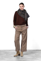New York Studio Crop pantalon chino femme en twill stretch straight fit