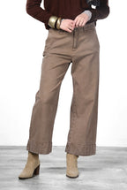 New York Studio Crop pantalon chino femme en twill stretch straight fit