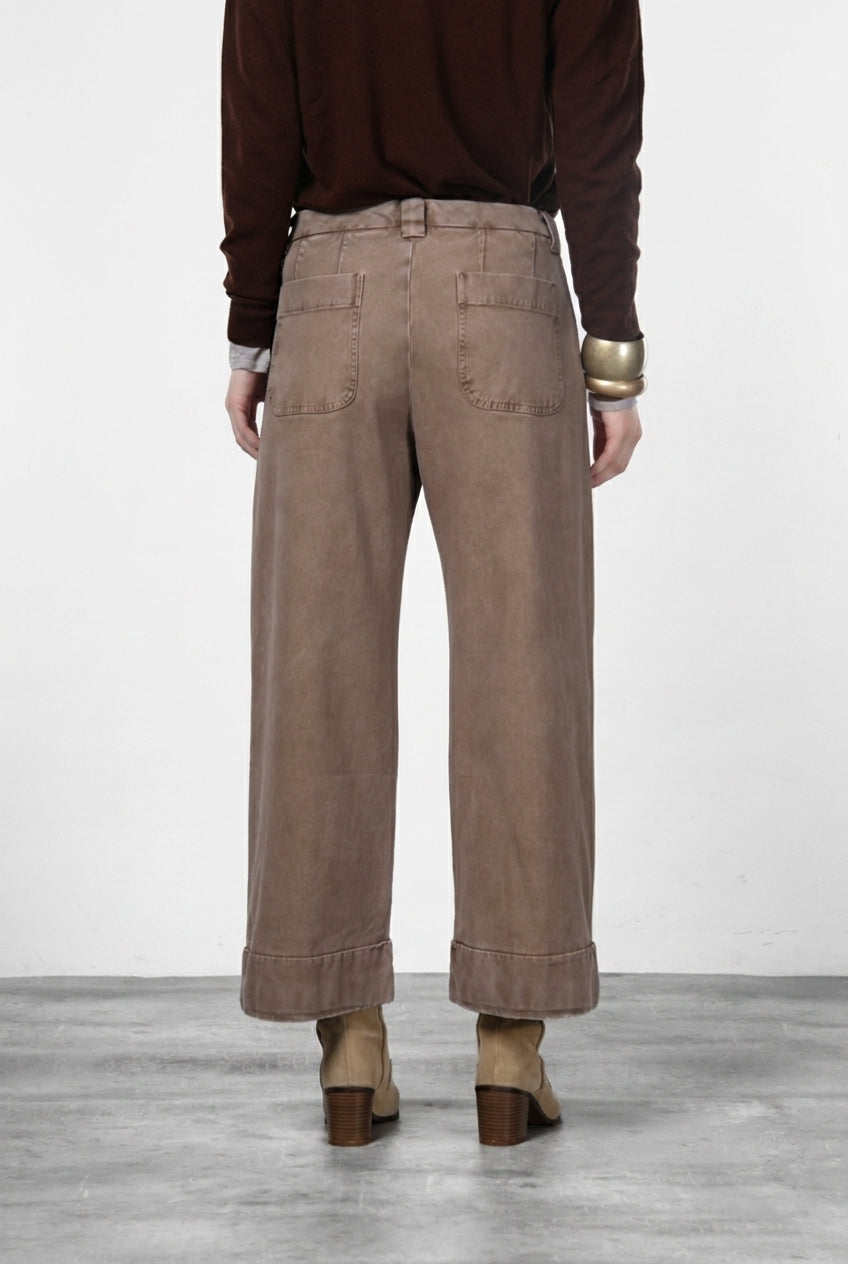 New York Studio Crop pantalon chino femme en twill stretch straight fit