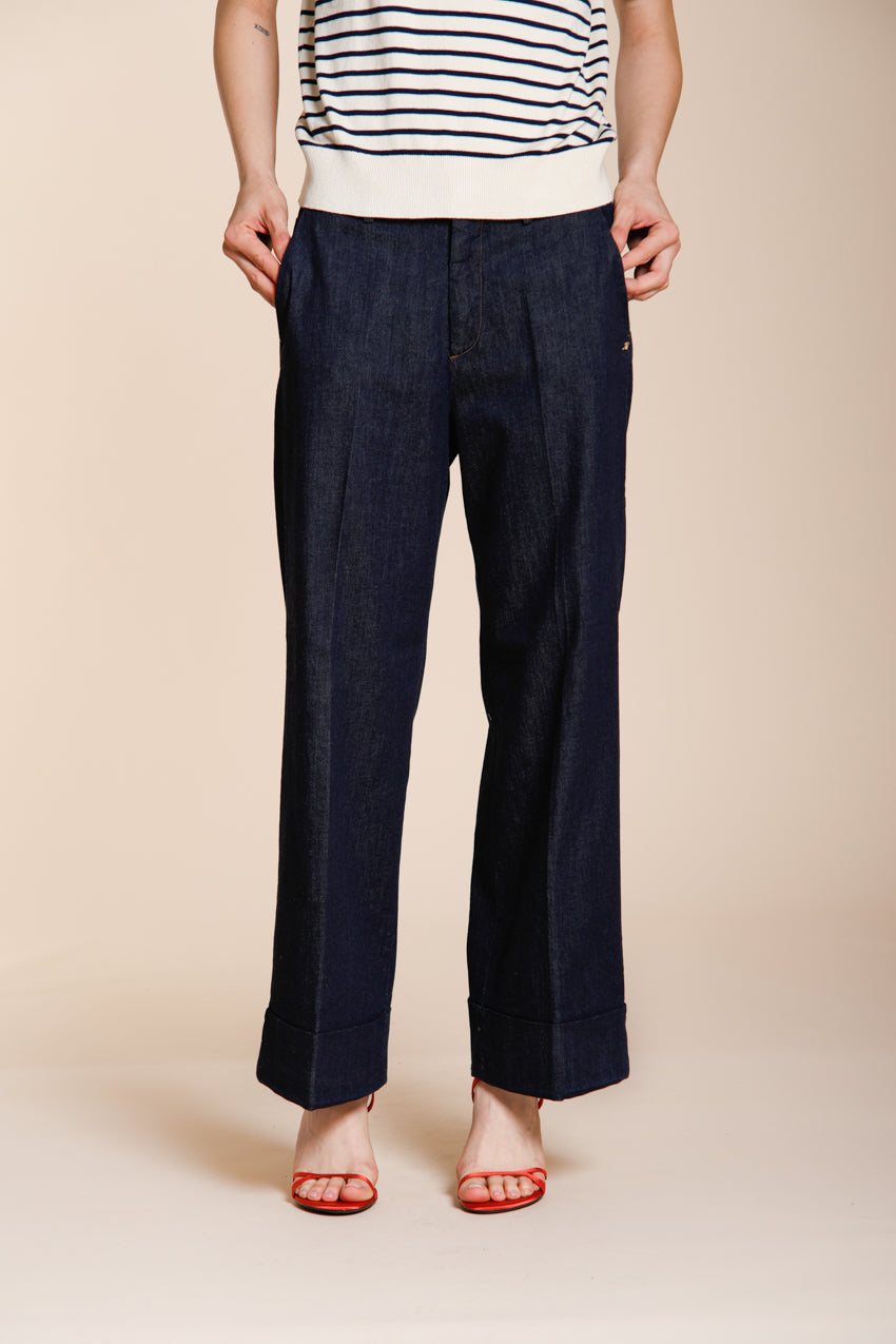 New York Studio Cropped City pantalón chino mujer en denim straight fit