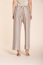 New York Studio Cropped City pantalon chino femme en jersey rayé straight fit