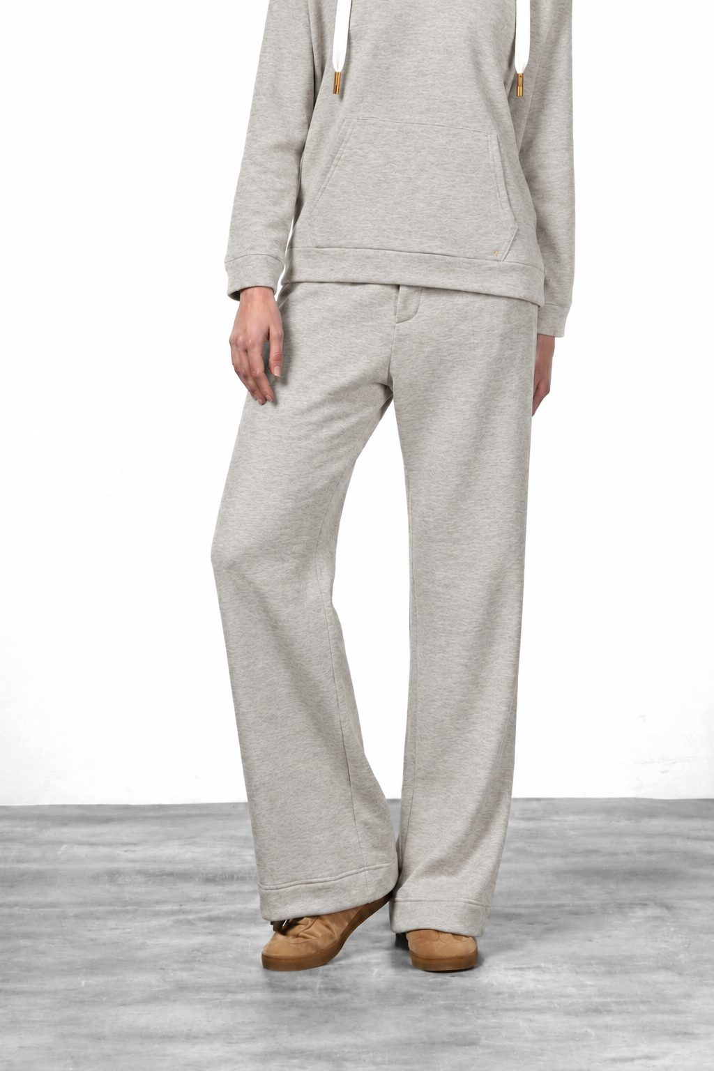 New York Studio Elax pantalone chino donna in jersey effetto maglia straight fit
