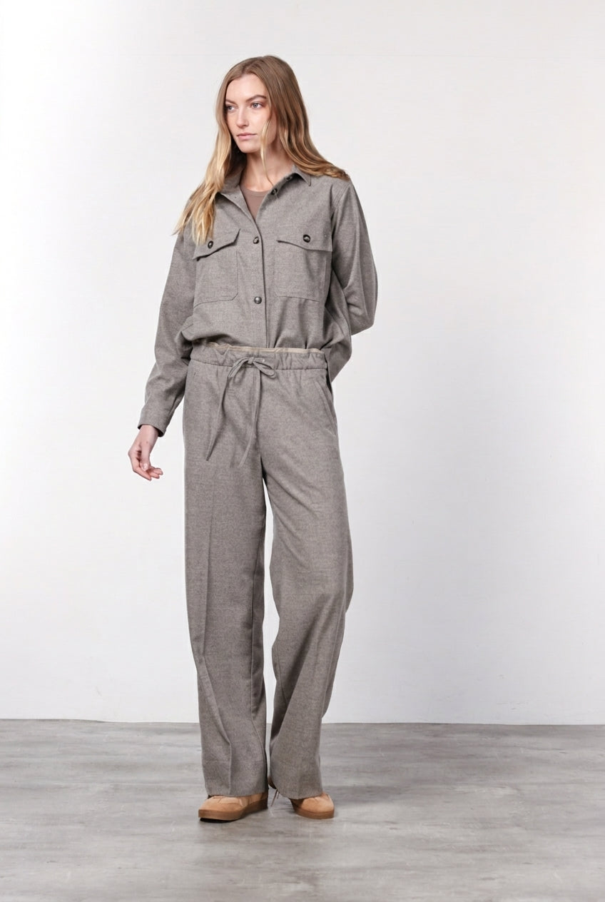 New York Studio Elax pantalón chino de mujer en lana straight fit