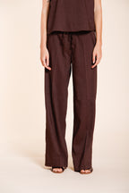 New York Studio Elax pantalón chino jogger mujer de tela mezcla de lino straight fit