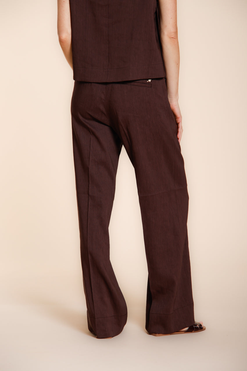 New York Studio Elax pantalon chino jogger femme en toile de lin mélangé straight fit