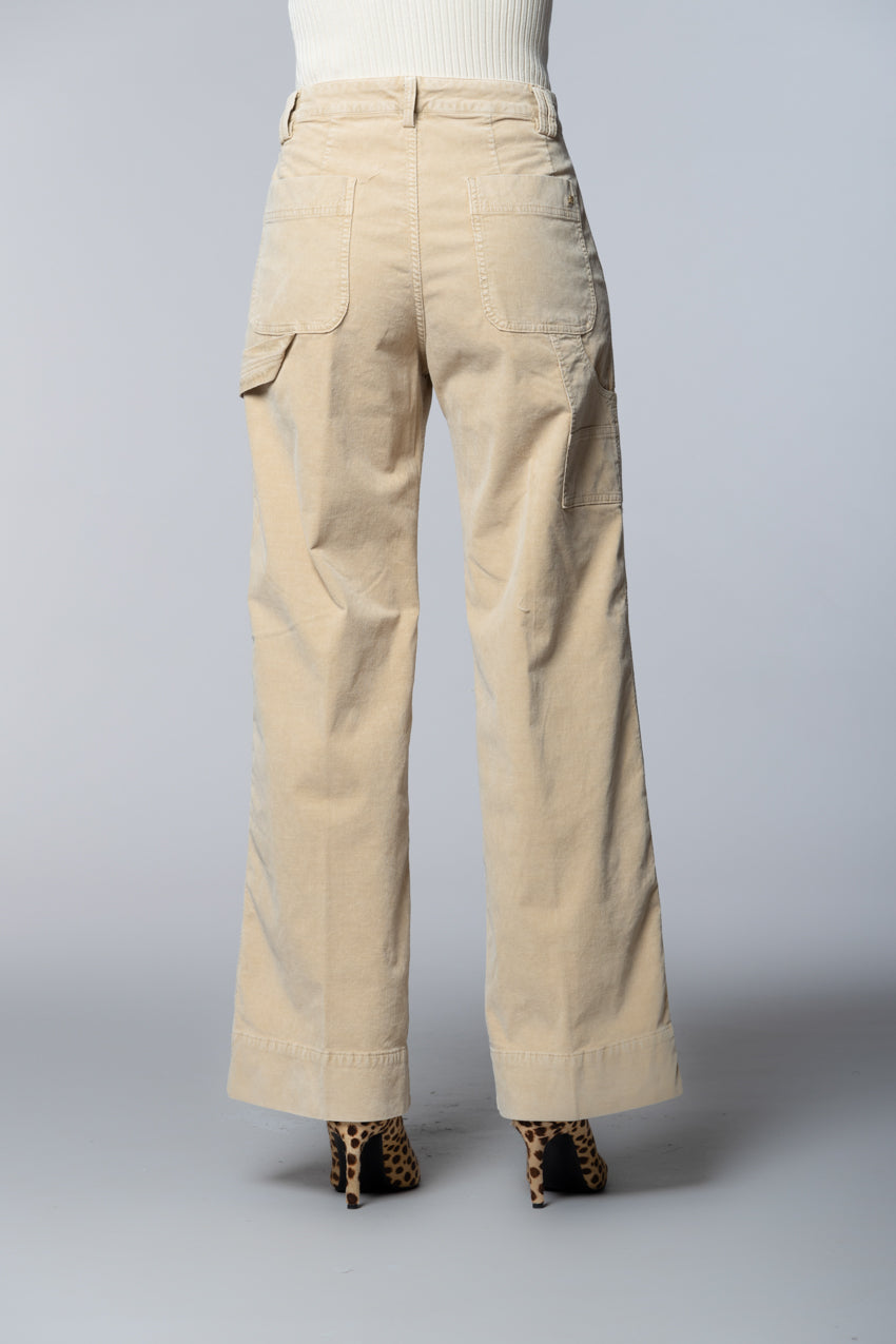 Dallas Wide L pantaloni cargo donna in velluto 1000 righe wide leg