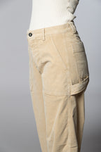 Dallas Wide L pantaloni cargo donna in velluto 1000 righe wide leg