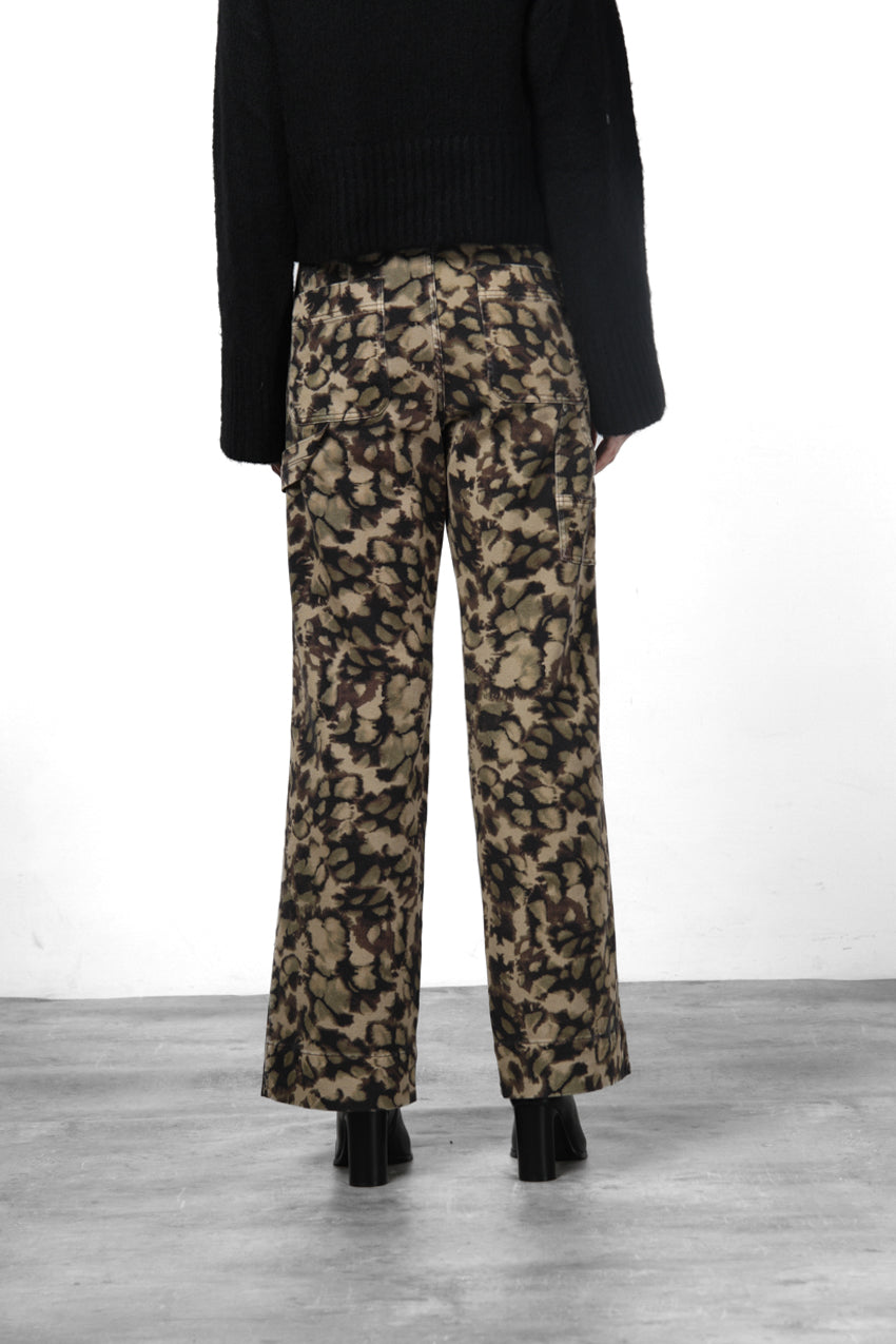 Dallas Wide Work pantalone chino donna in bull fantasia camouflage straight fit