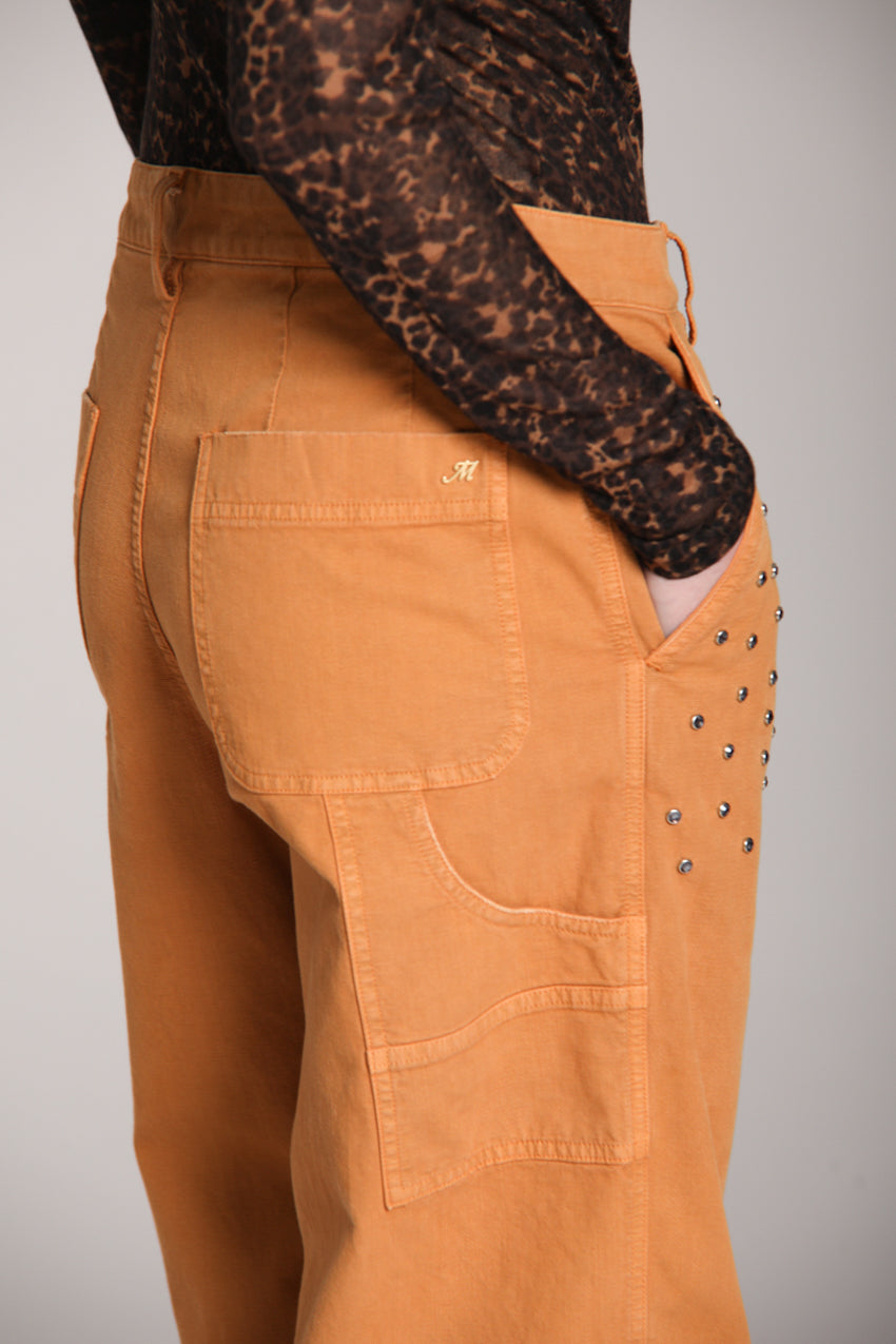 Foto 4 Dallas Wide Work pantaloni cargo donna in panama fiammata wide leg