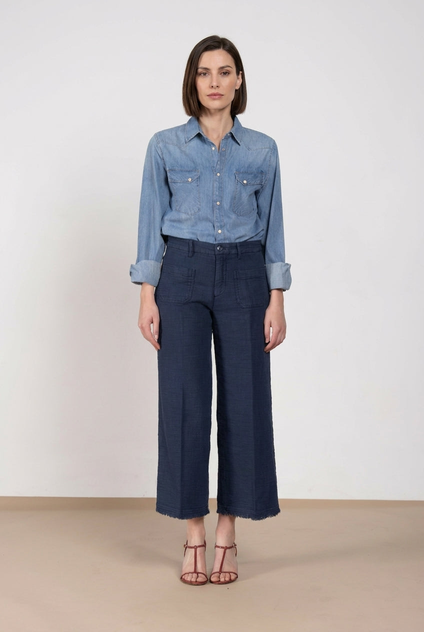 New York Studio Cropped pantalón chino mujer en esterilla straight fit