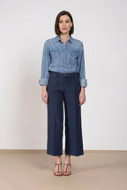 New York Studio Cropped pantalón chino mujer en esterilla straight fit