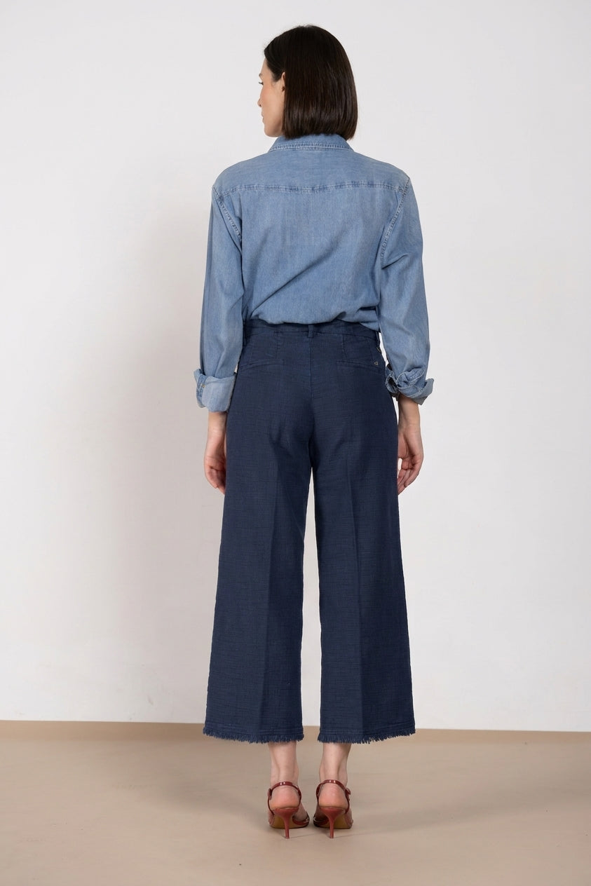 New York Studio Cropped women's chino pants in basketweave straight fit