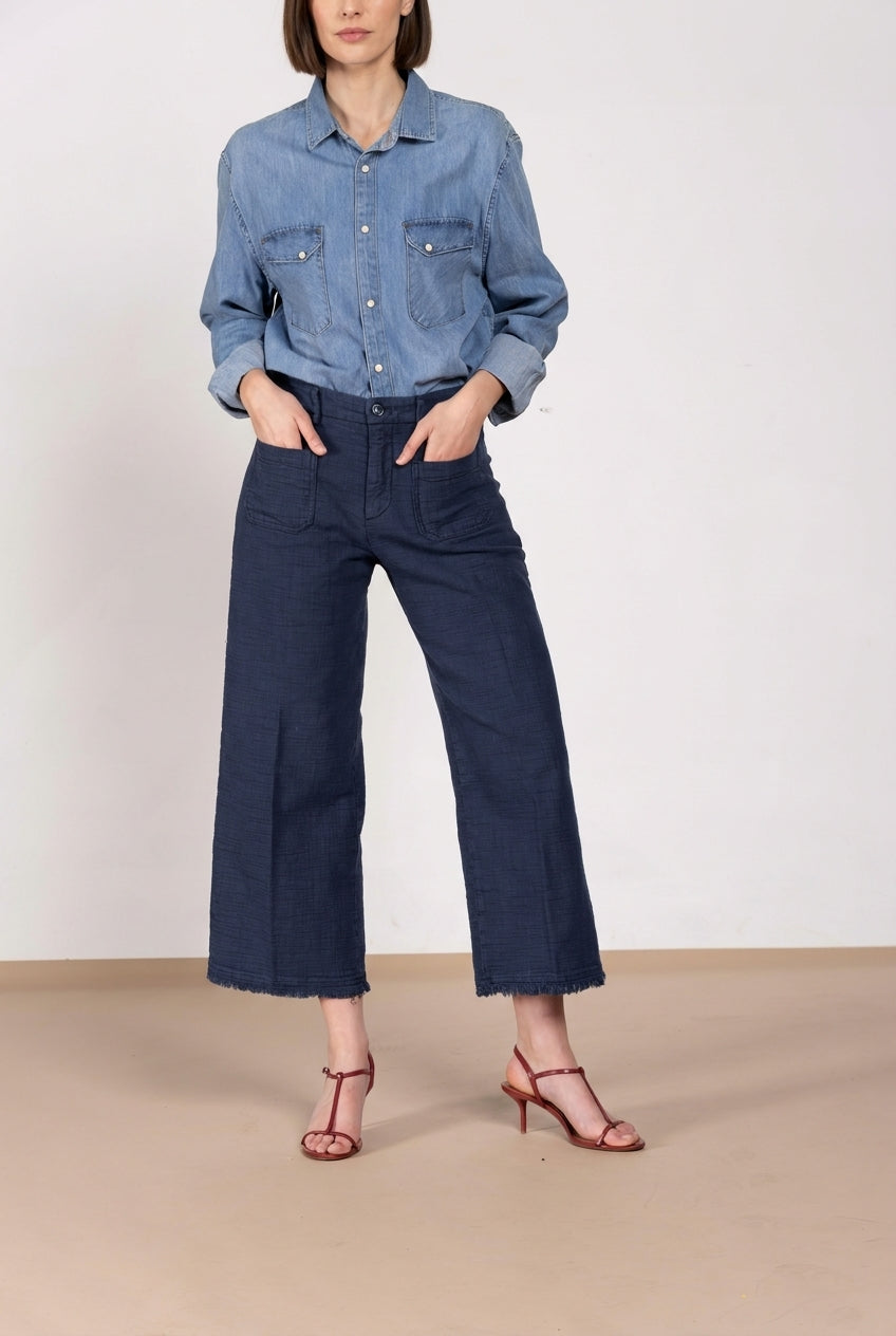New York Studio Cropped pantalón chino mujer en esterilla straight fit