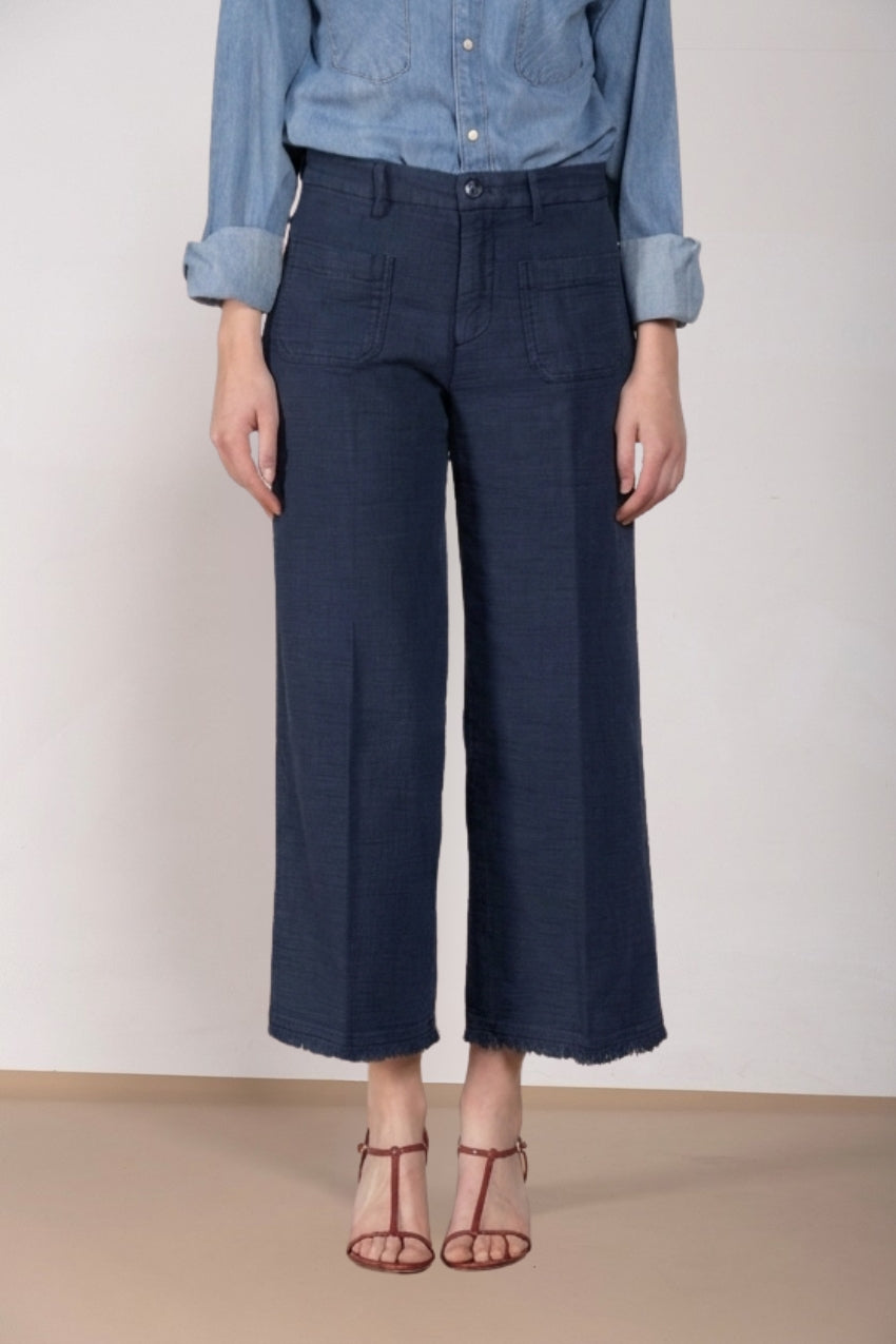 New York Studio Cropped women's chino pants in basketweave straight fit