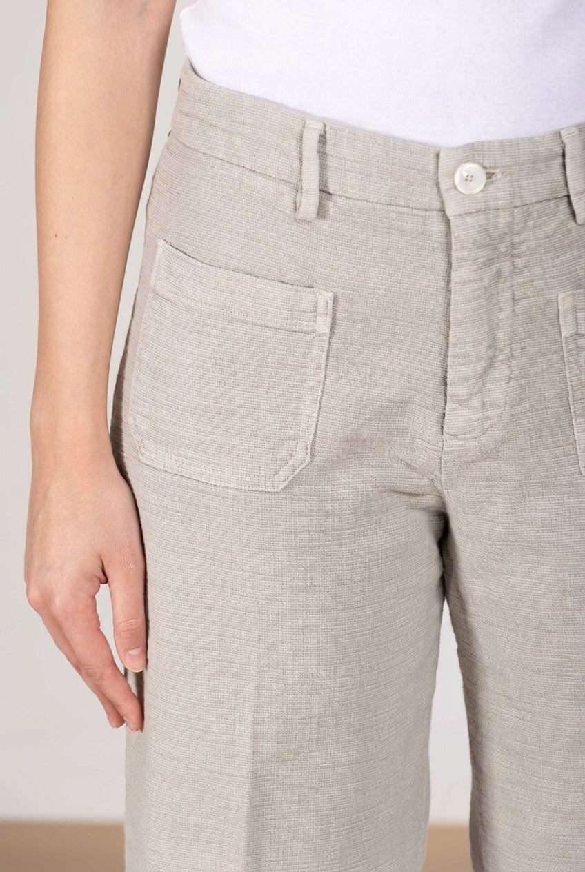 New York Studio Cropped pantalon chino femme en natté straight fit