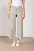 New York Studio Cropped pantalon chino femme en natté straight fit