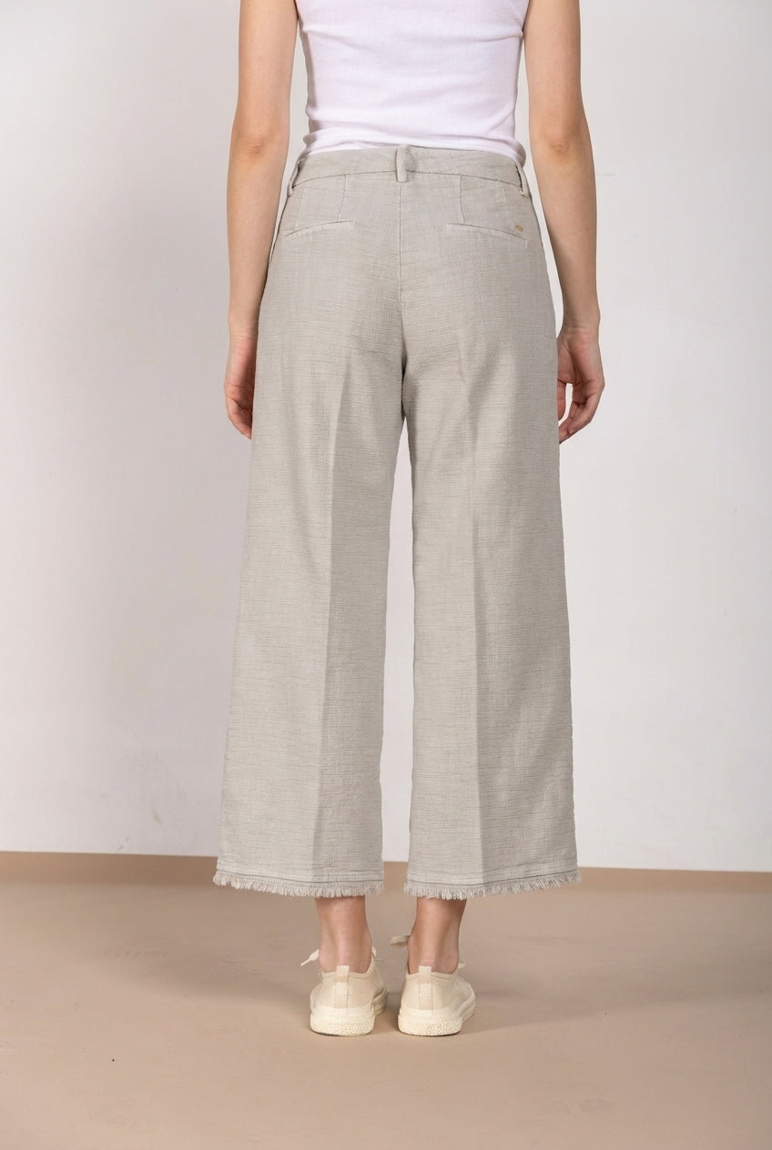 New York Studio Cropped pantalon chino femme en natté straight fit
