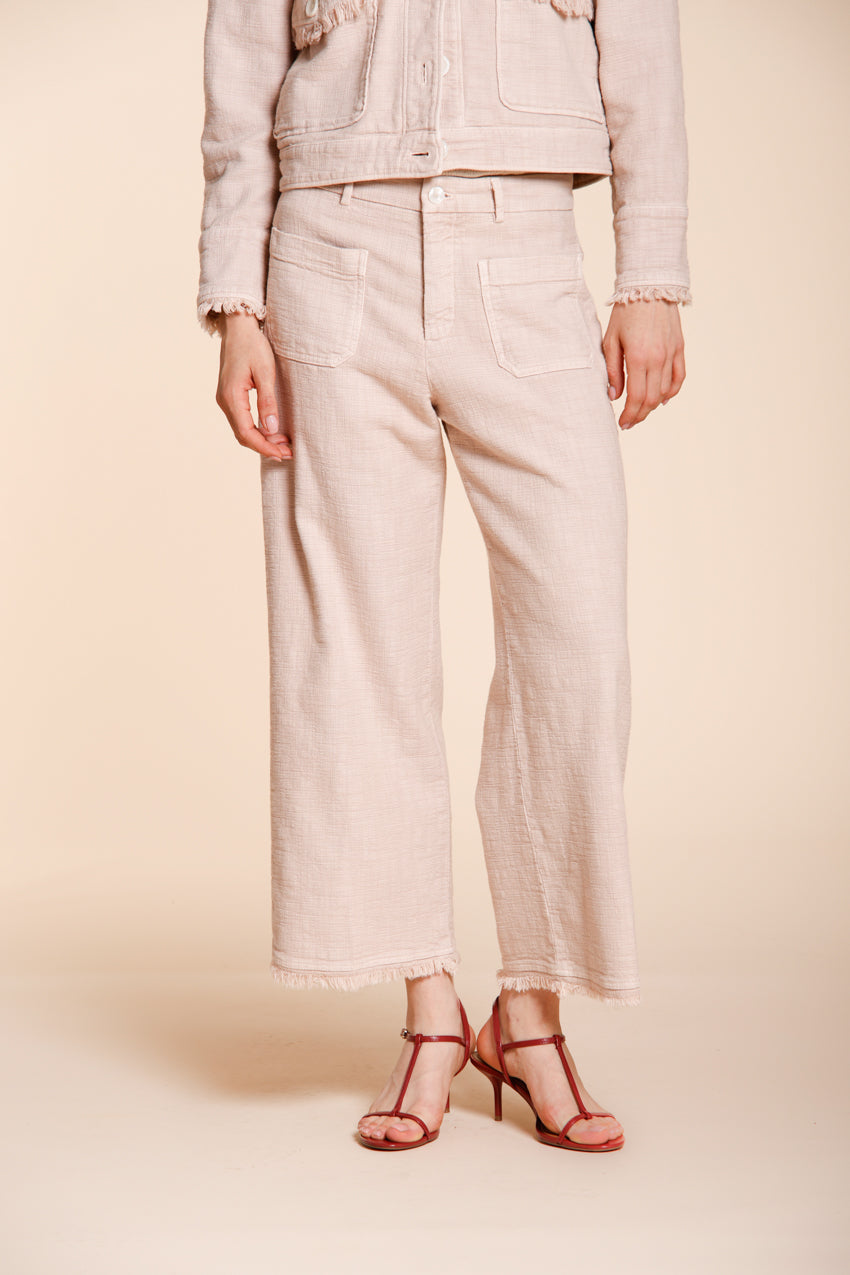 New York Studio Cropped women's chino pants in mat weave straight fit