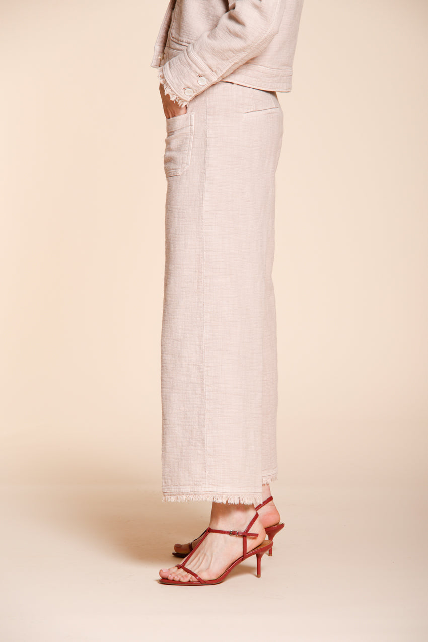 New York Studio Cropped women's chino pants in mat weave straight fit