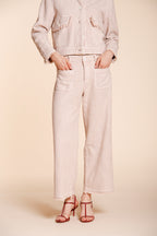 New York Studio Cropped women's chino pants in mat weave straight fit