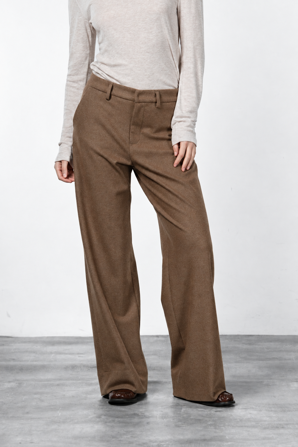 New York Studio Tailored Chinohose für Damen aus Flanell-Jersey mit straight fit