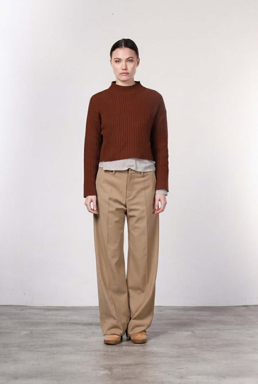 New York Studio Tailored Women's Wool Chino Trousers, Straight Fit