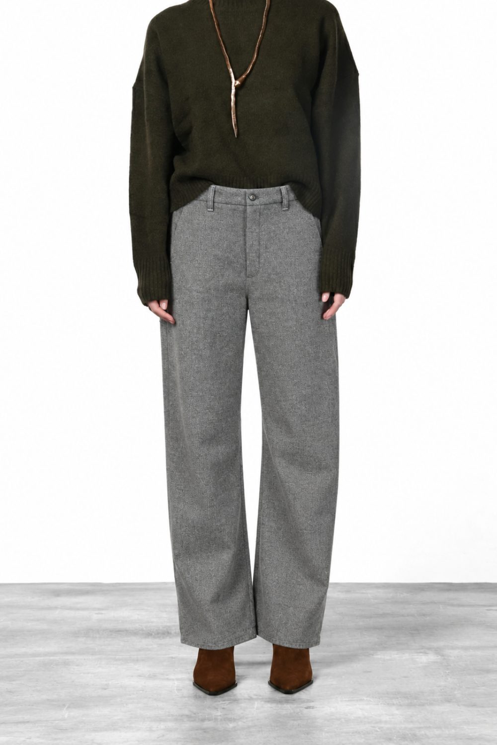 Vivienne City pantalone chino donna in lana baloon fit