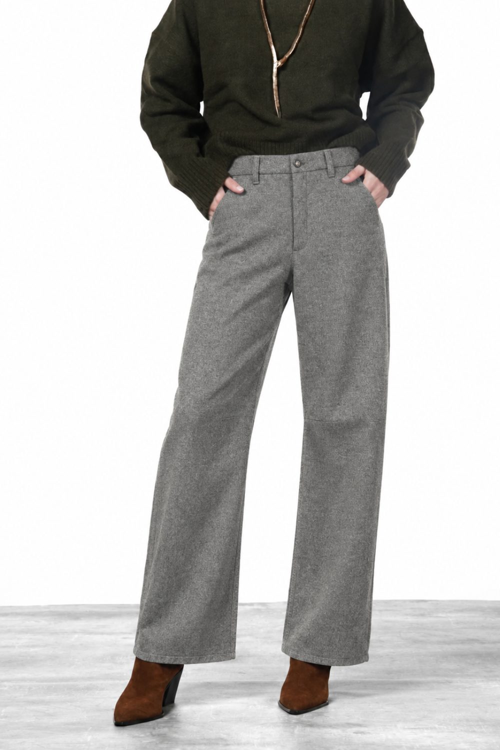 Vivienne City pantalone chino donna in lana baloon fit