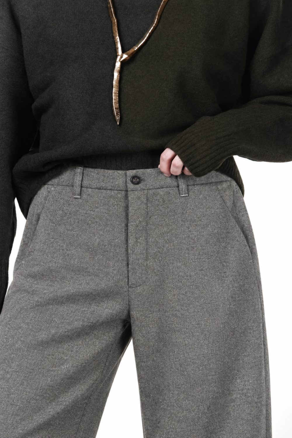 Vivienne City pantalone chino donna in lana baloon fit