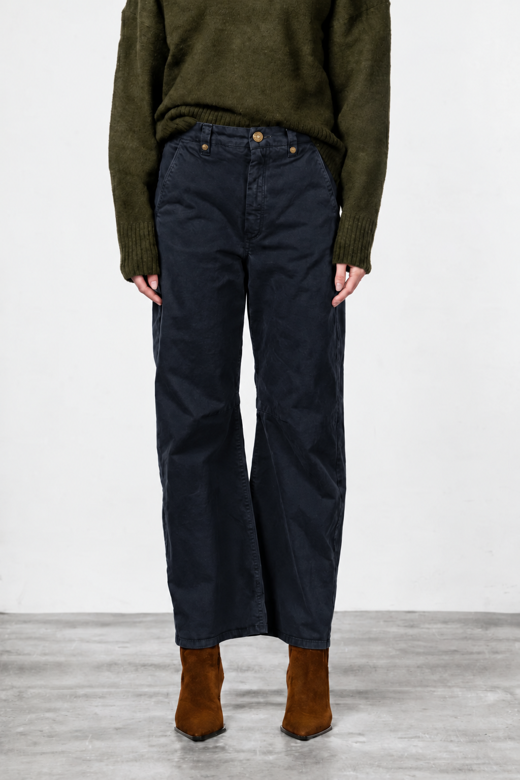 Vivienne City women’s chino pants in gabardine with balloon fit