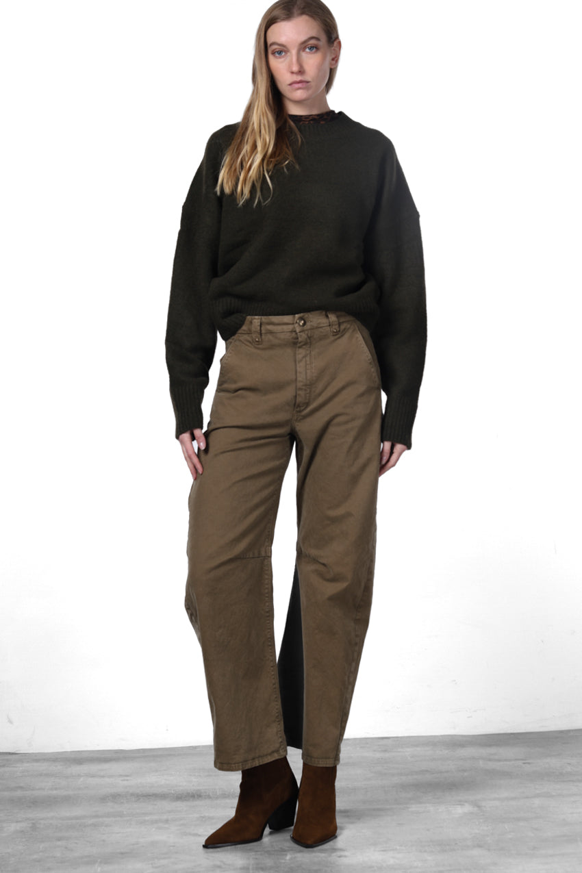 Vivienne City pantalon chino femme en gabardine balloon fit