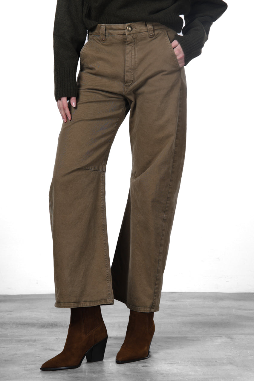 Vivienne City pantalon chino femme en gabardine balloon fit
