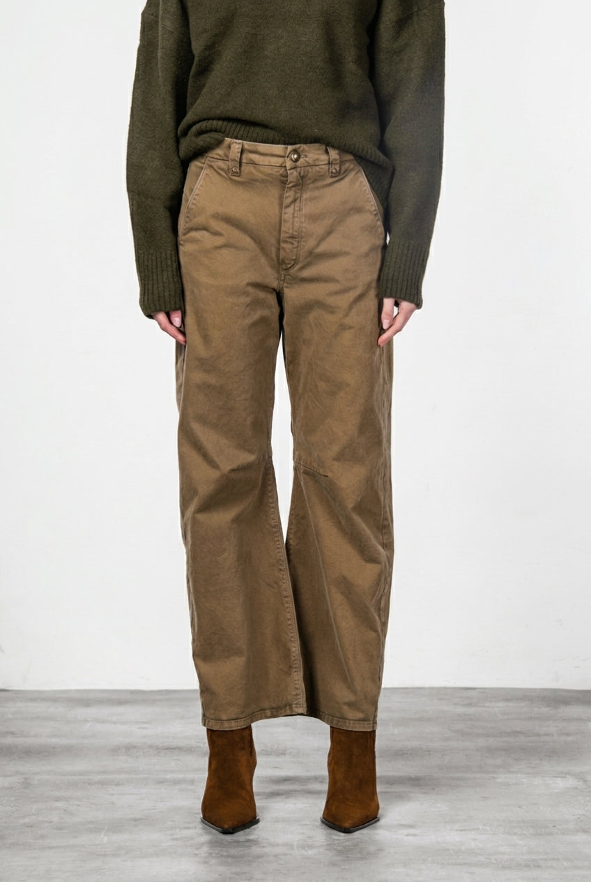Vivienne City pantalon chino femme en gabardine balloon fit