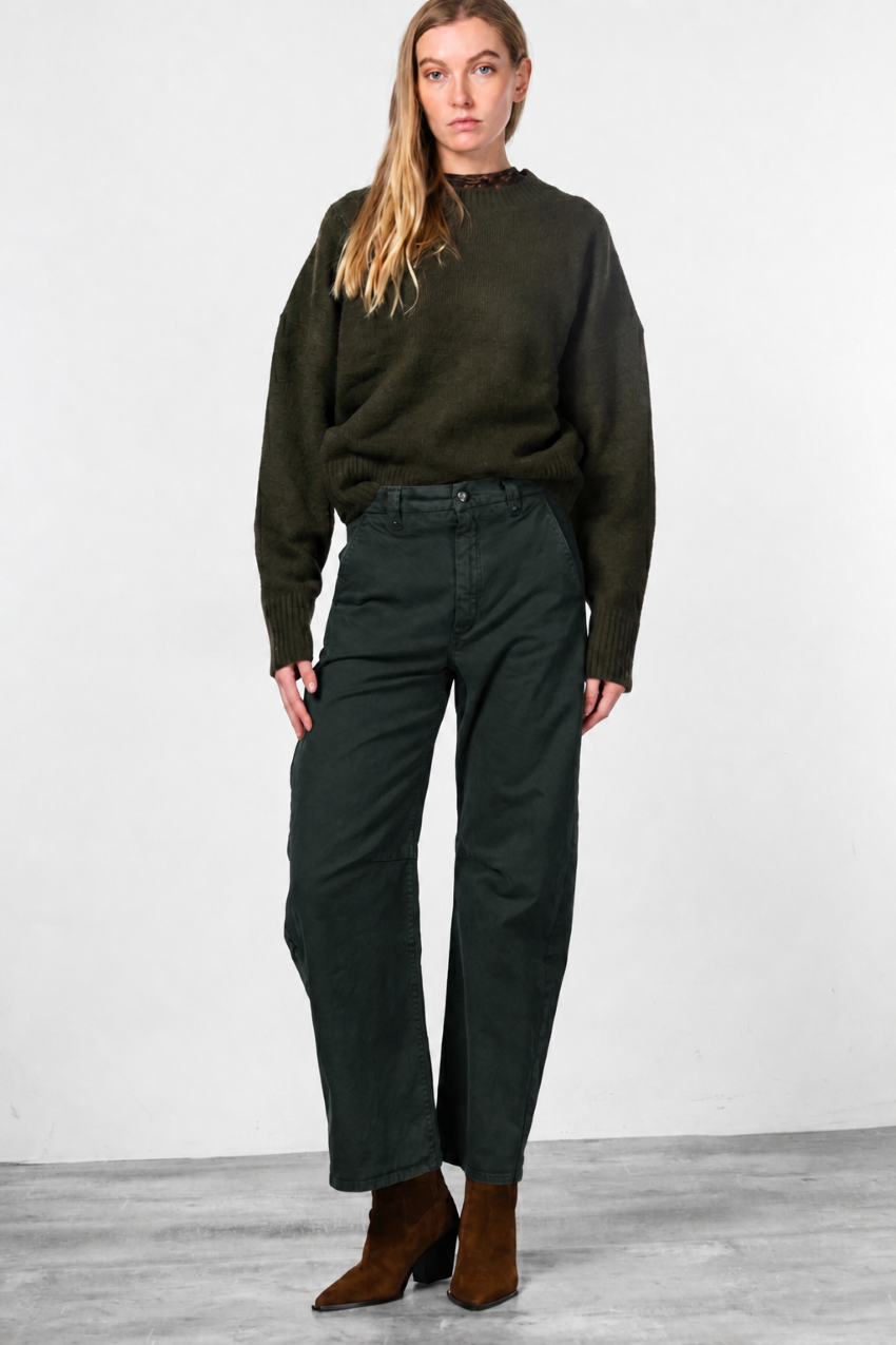 Vivienne City pantalone chino donna in gabardina baloon fit