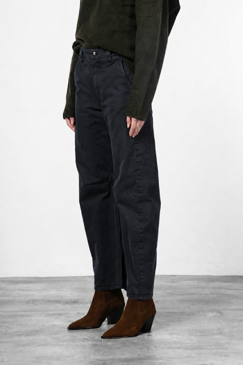 Vivienne City pantalon chino femme en gabardine balloon fit