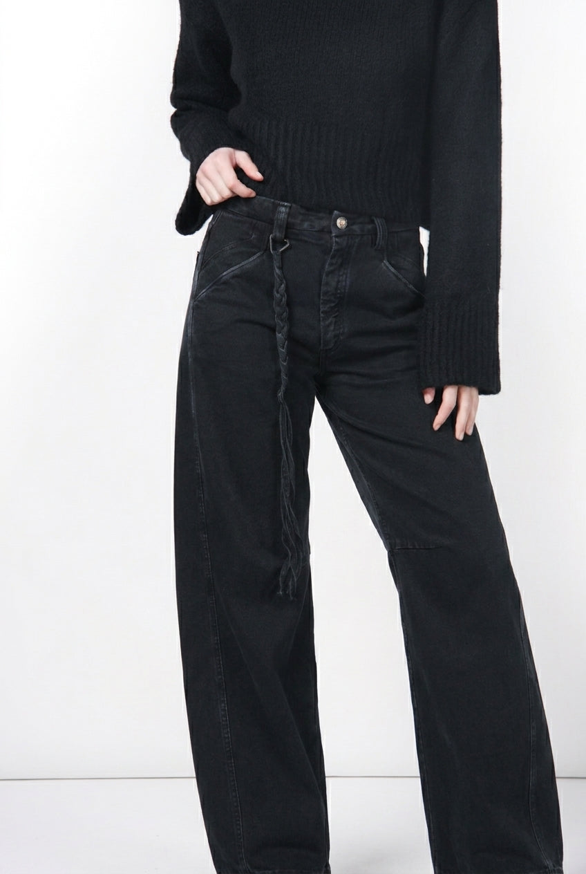 Pantalón chino de mujer Veronique en sarga con corte Balloon