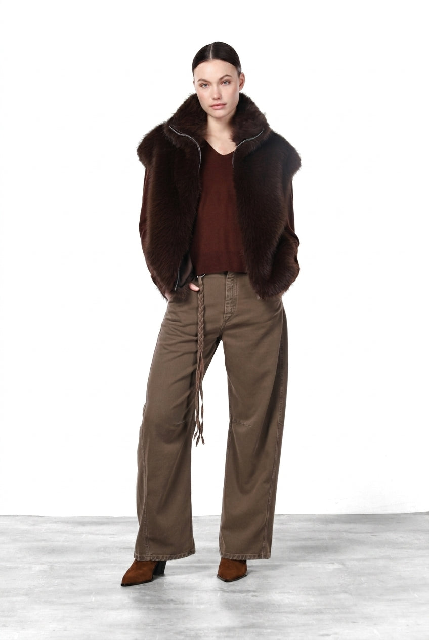 Veronique pantalon chino femme en twill balloon fit ①