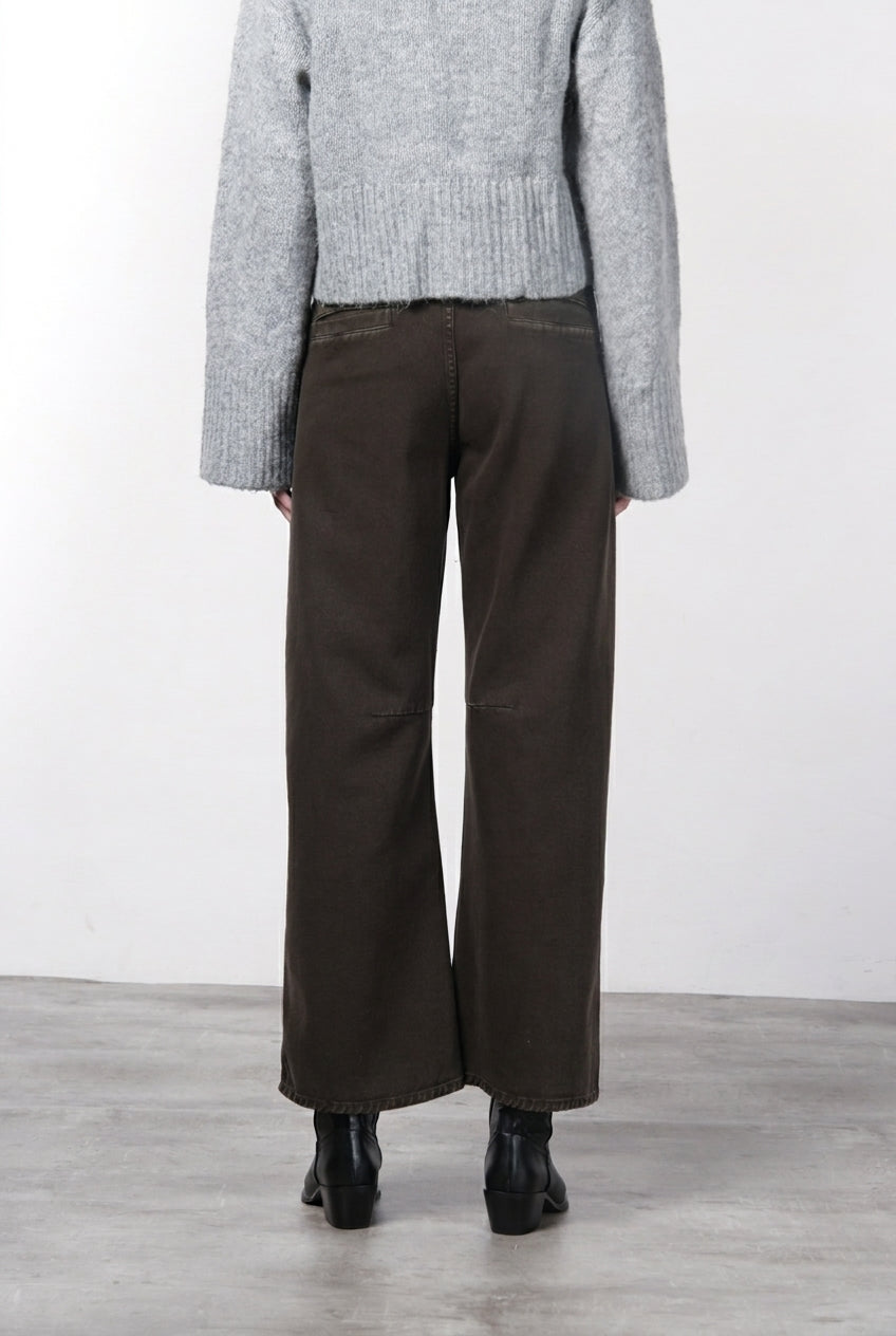 Venice pantalone chino donna in twill baloon fit ①